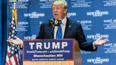 Editorial-Use-Donald-Trump-Podium-Smile