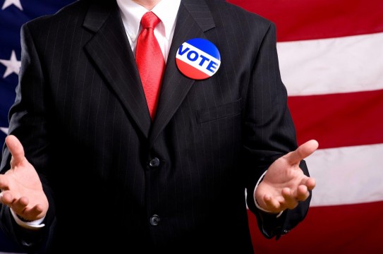Politician-Vote-Button-Flag-Election
